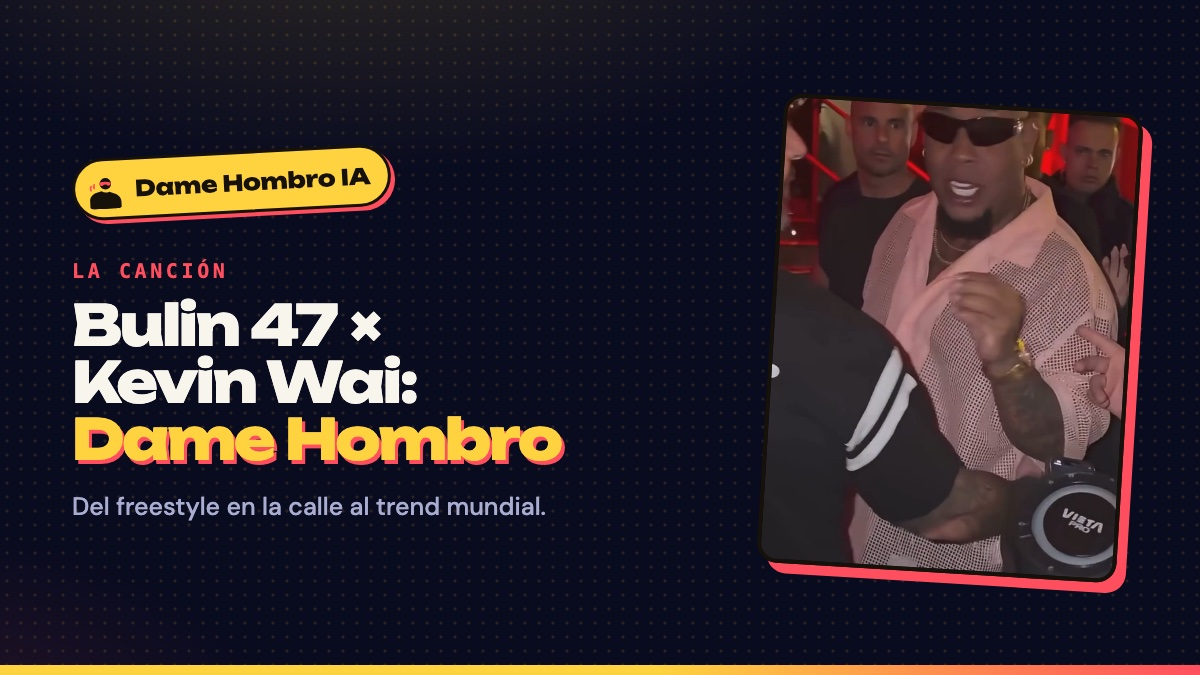 Dame Hombro, la canción de Bulin 47 y Kevin Wai: un fan sostiene un altavoz frente al freestyler en una entrada con luz roja